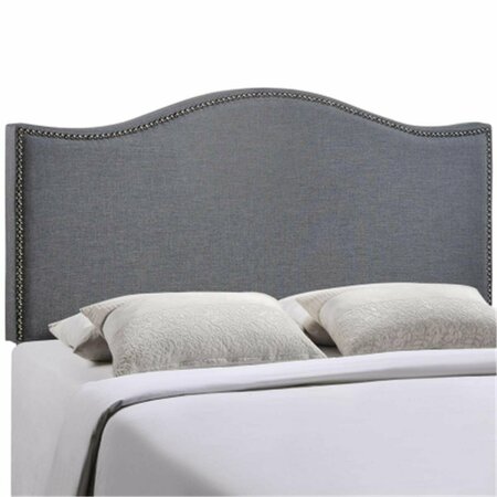 EAST END IMPORTS Curl Queen Nailhead Upholstered Headboard- Smoke MOD-5206-SMK
